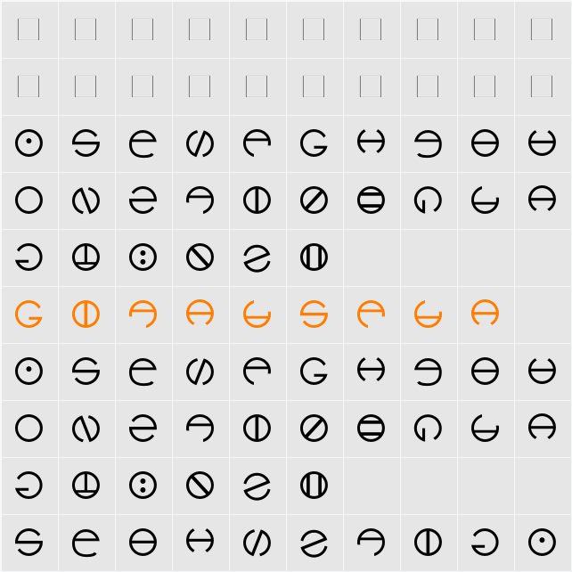 Hyach Character Map