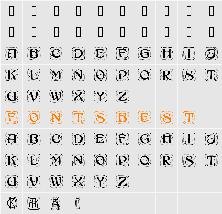JI-Scroll Character Map