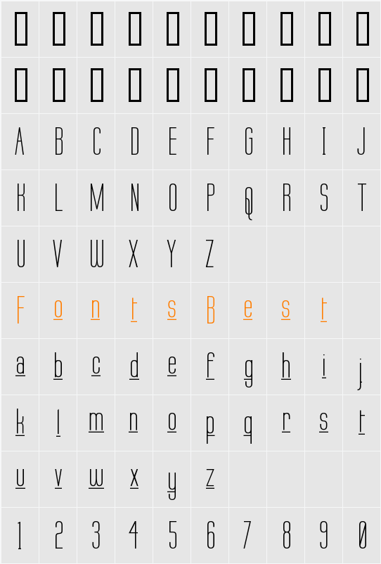 Labtop Underline Character Map