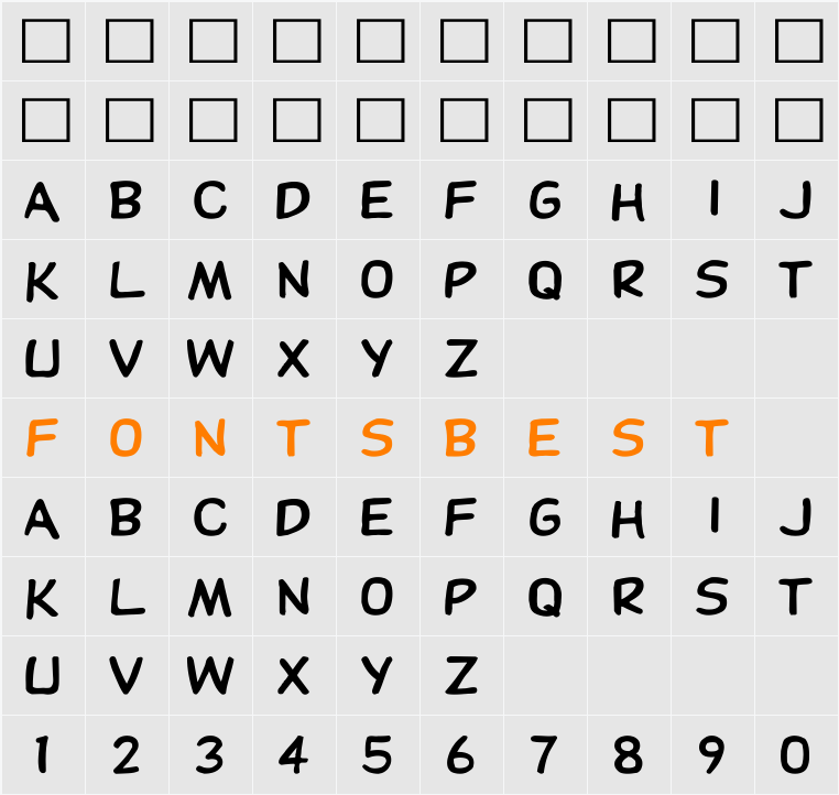 DupuyHeavy Wd Character Map
