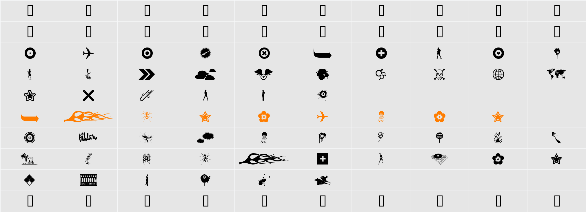 the B.O.M.B. (Best Of Magurno Brushes) Character Map