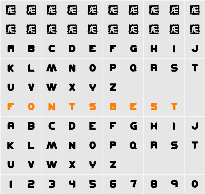 Kickflip BRK Character Map