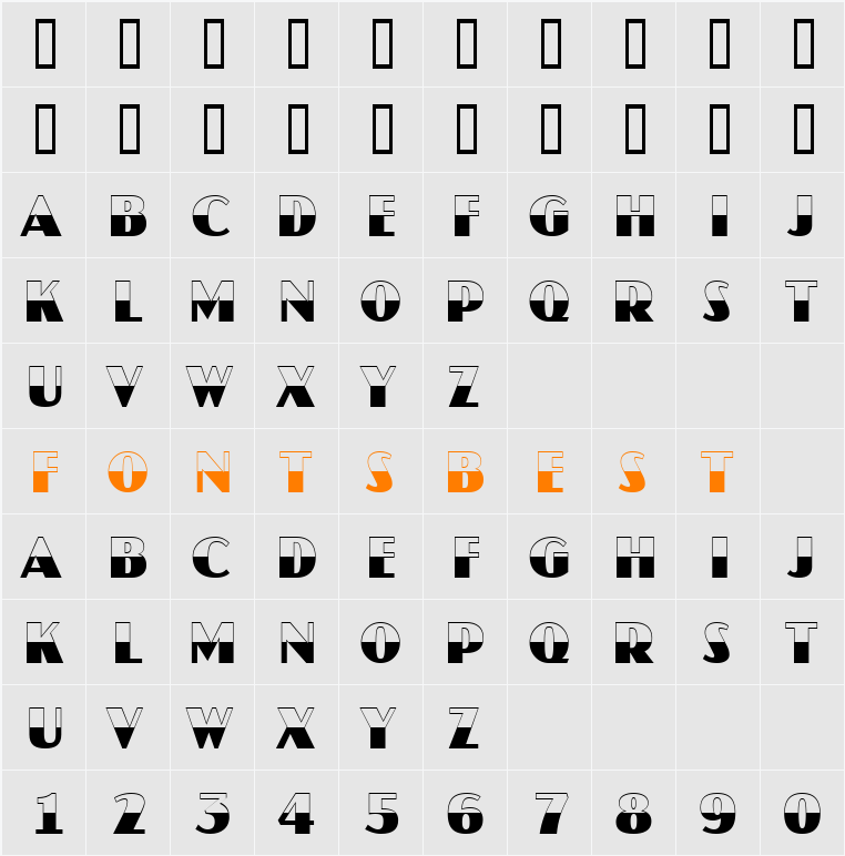 a_JasperTitulB&W Character Map