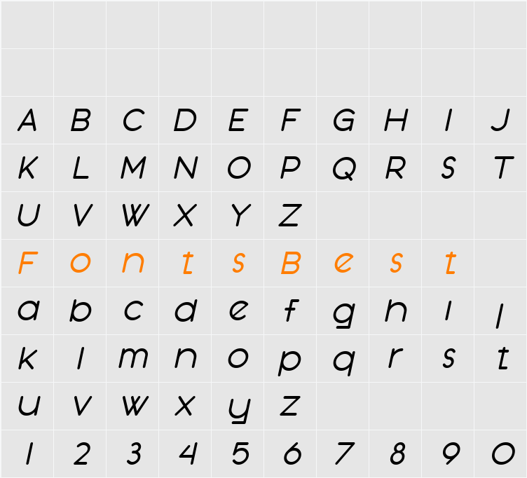 SF Orson Casual Medium Character Map
