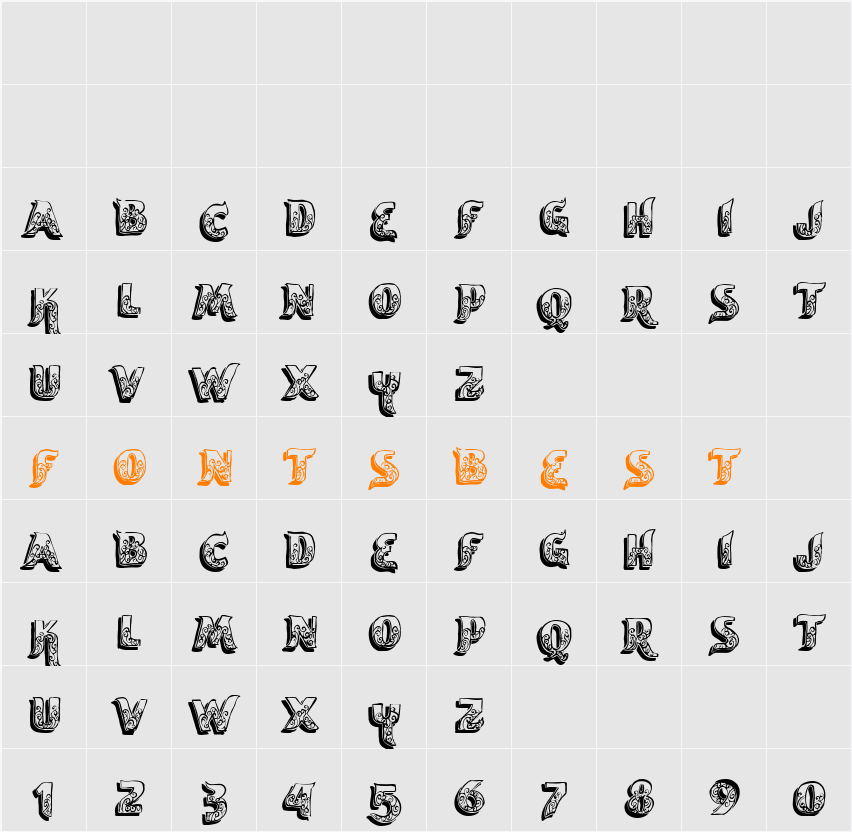 vtks encantar Character Map