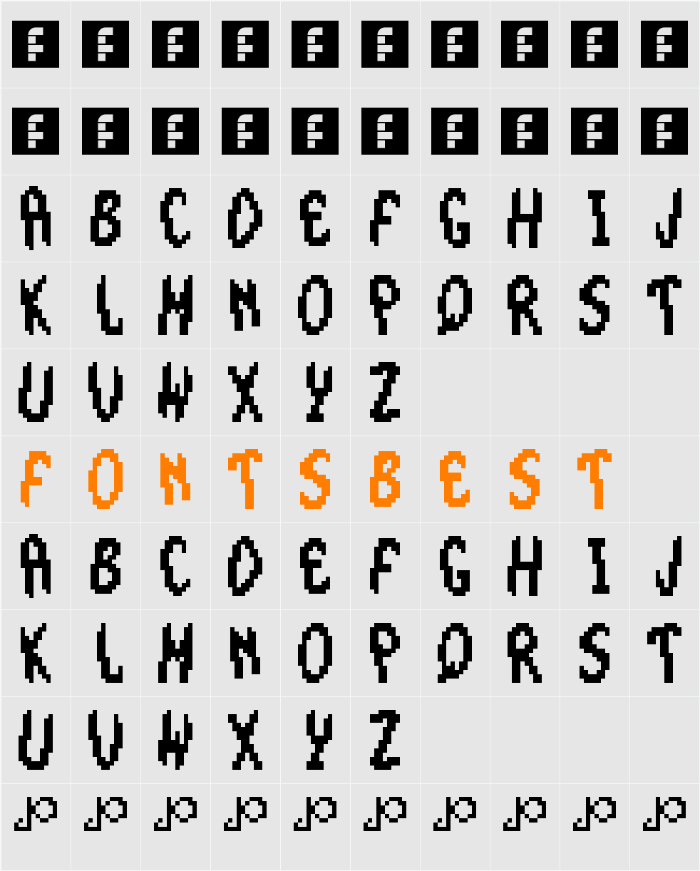 The Smurfs - Large Font Character Map
