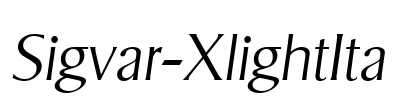 Sigvar-XlightIta Font Image