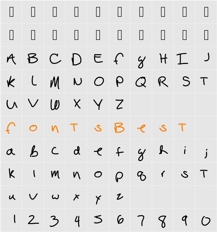 Bojarski Character Map