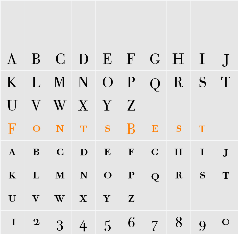 Bodoni Old Face BE Character Map