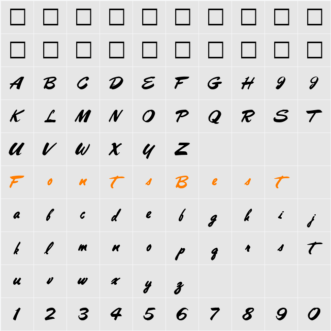 621-CAI978 Character Map