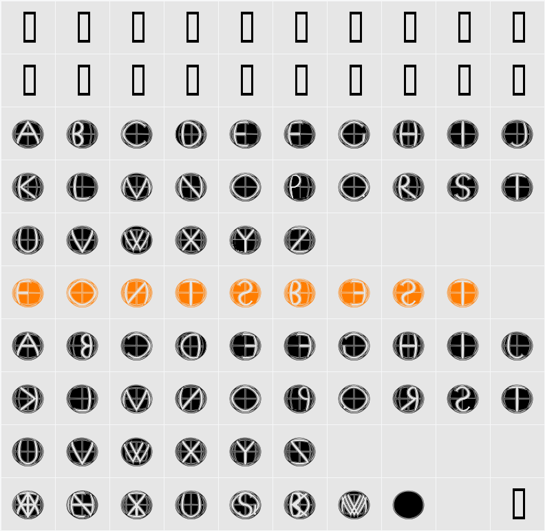 XPFourTwoContour Character Map