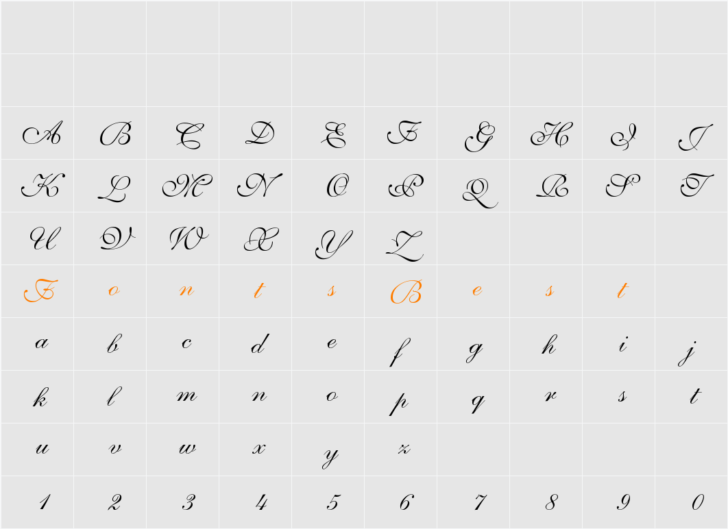 Shloanak Script Character Map