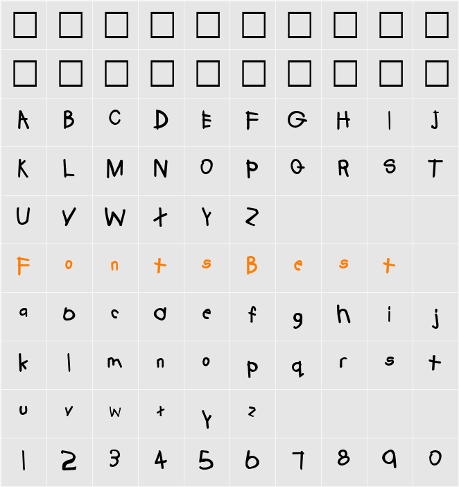 TRIONAB Character Map