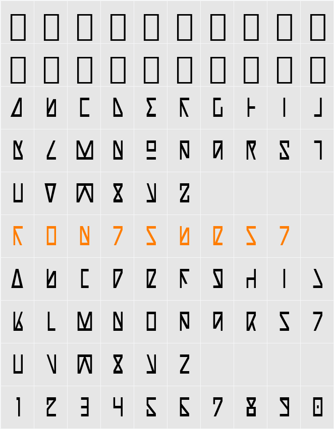 Nick Turbo Condensed Character Map