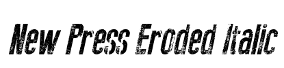New Press Eroded Italic Font Image