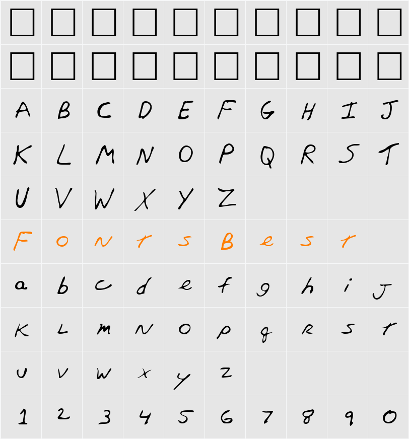 LEHN248 Character Map