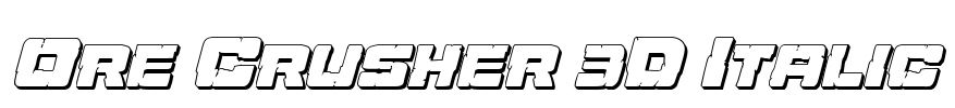 Ore Crusher 3D Italic Font Image