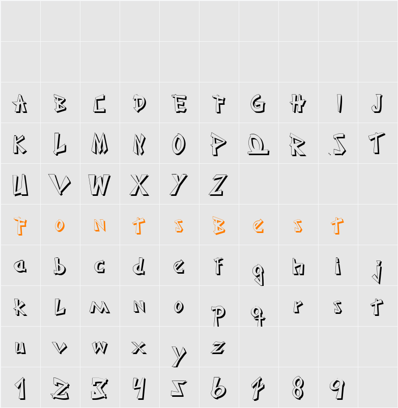 JaponesaShadow Character Map