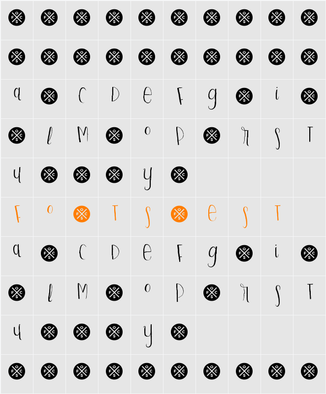 Playful Script Demo Character Map