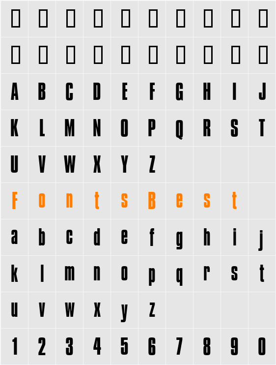 Compacta ICG Character Map
