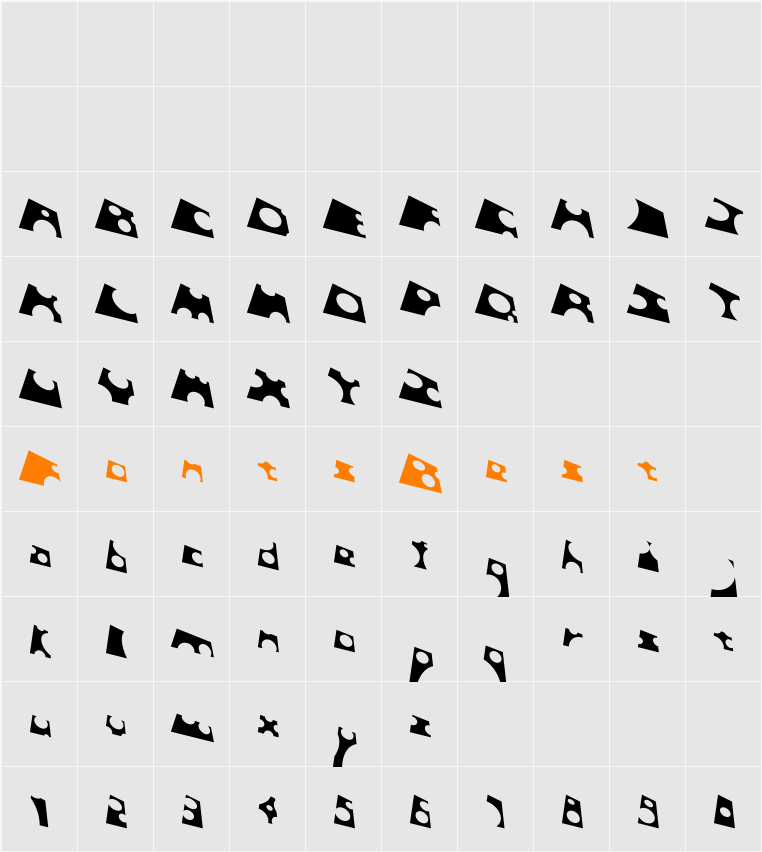 Toolego-FreeFlight Character Map