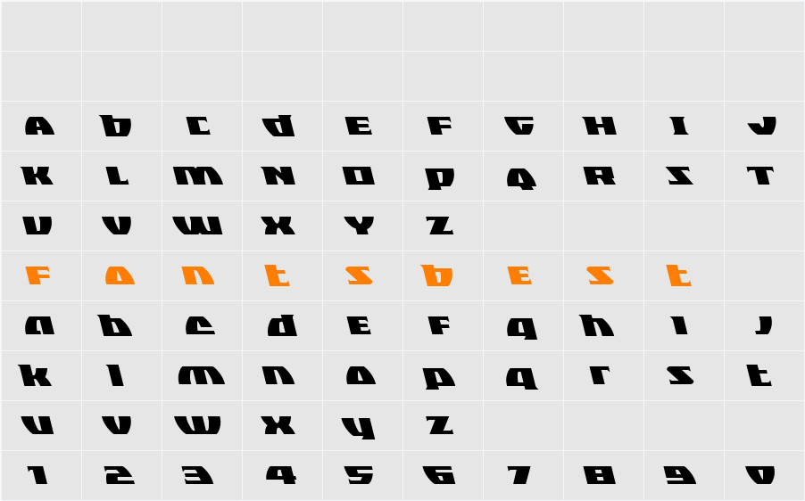 Black Bishop Leftalic Character Map