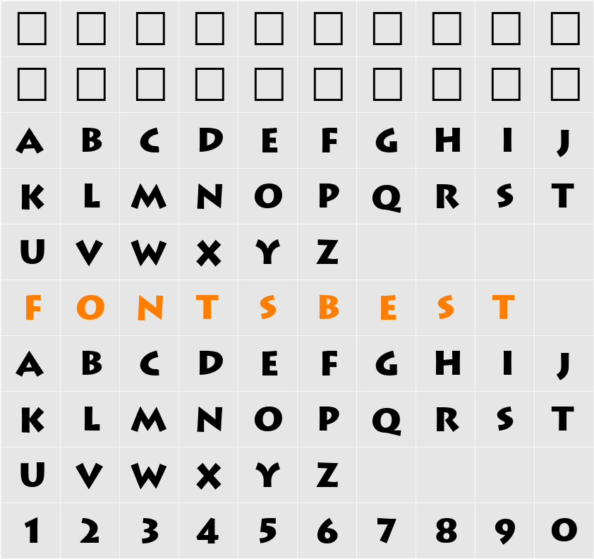 KryptaBold Character Map