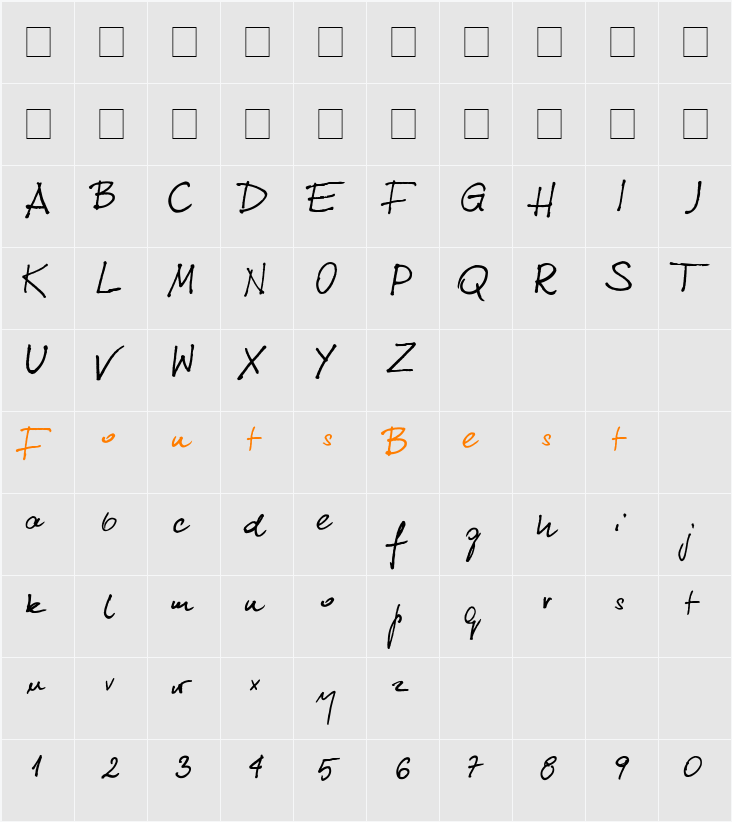 Kuba Reczny Character Map
