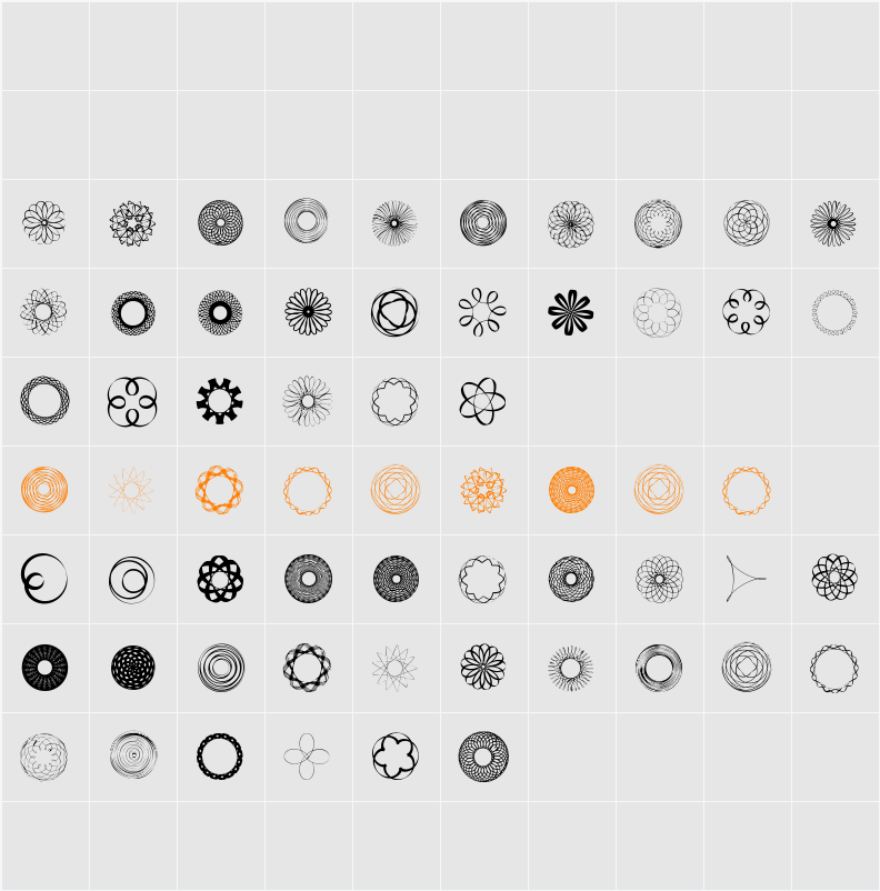 SpiroFace Character Map