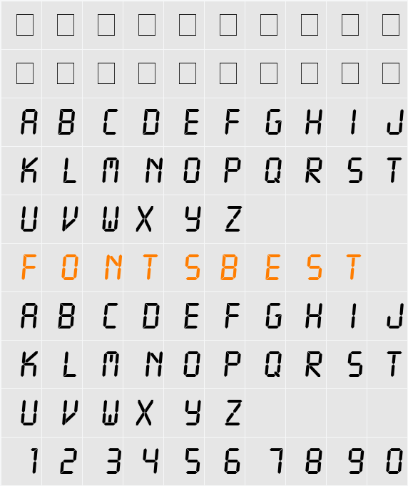 LCD Character Map