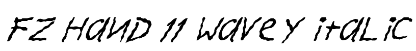FZ HAND 11 WAVEY ITALIC Font Image