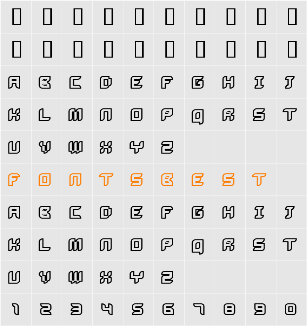Bug2K Character Map