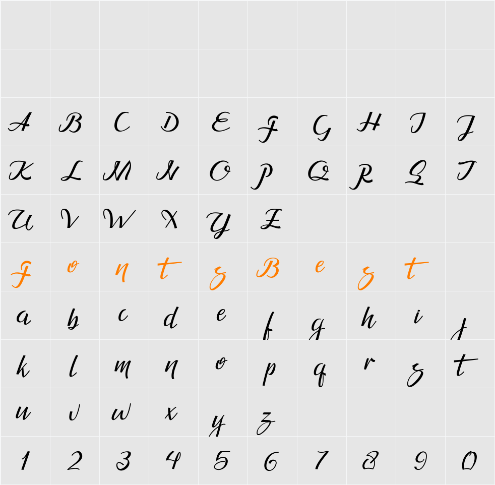 Guarddilla Typeface Demo Character Map