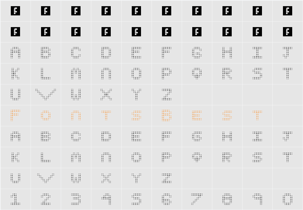 Pixel III Character Map