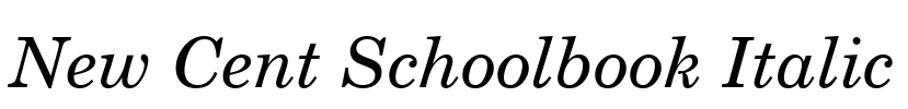 New Cent Schoolbook Italic