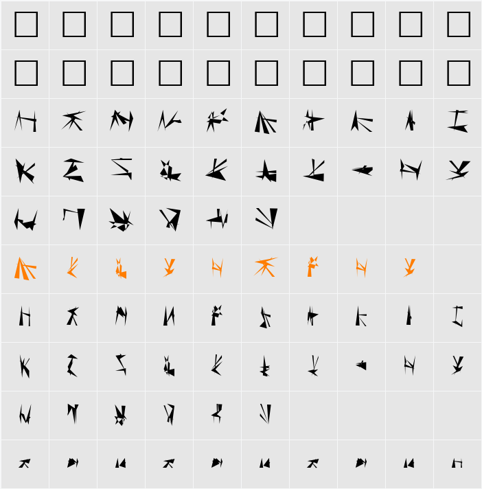 Tholian Character Map