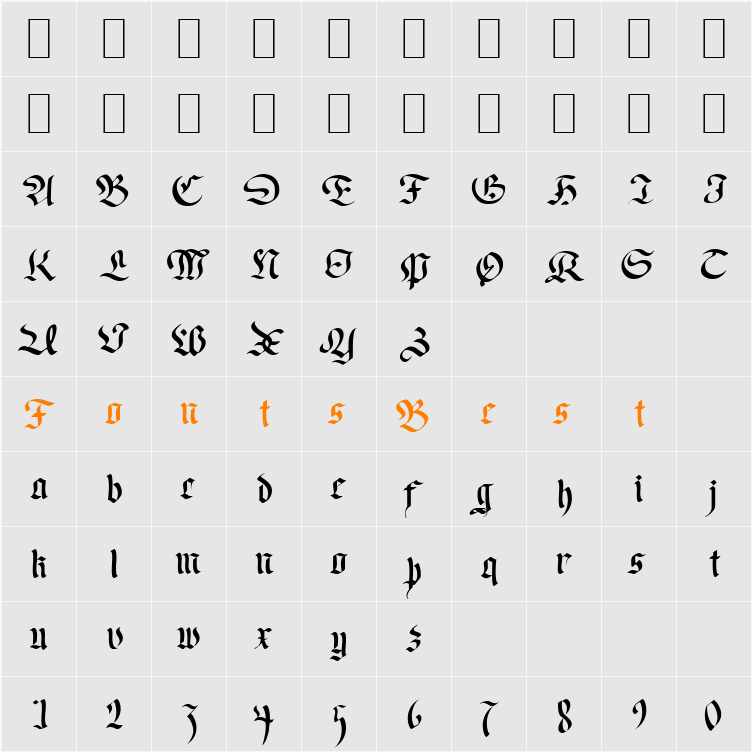 Passeul Character Map