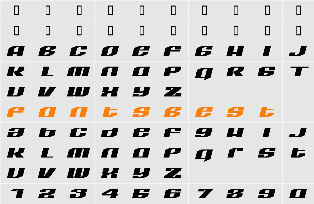LHF Quantum REG Character Map