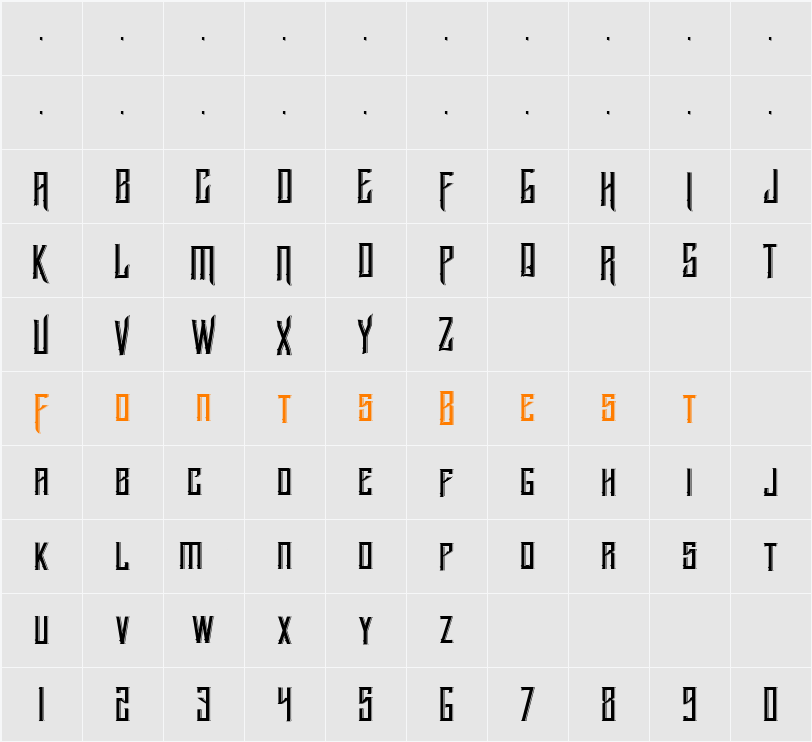Blnker Character Map