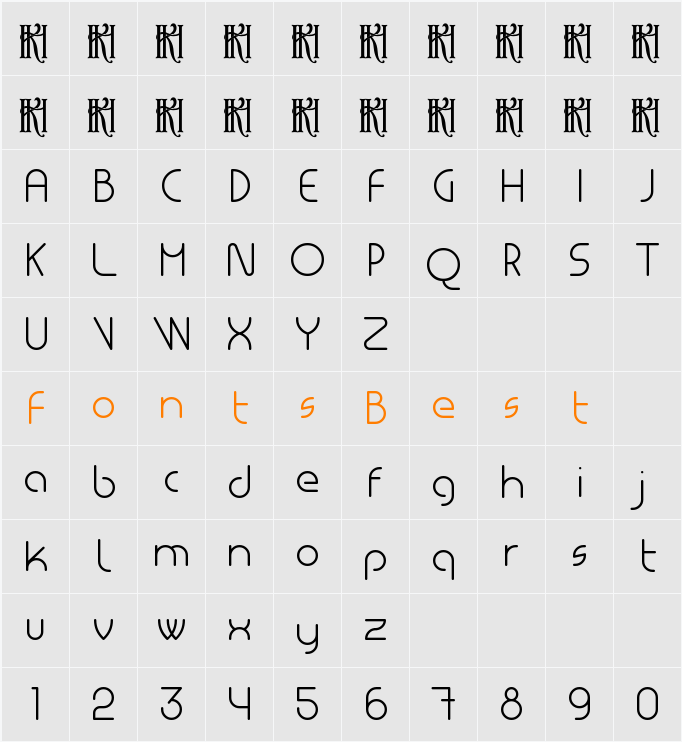 Masiode Rounded Character Map