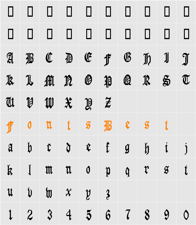 Manuscript-Condensed Character Map
