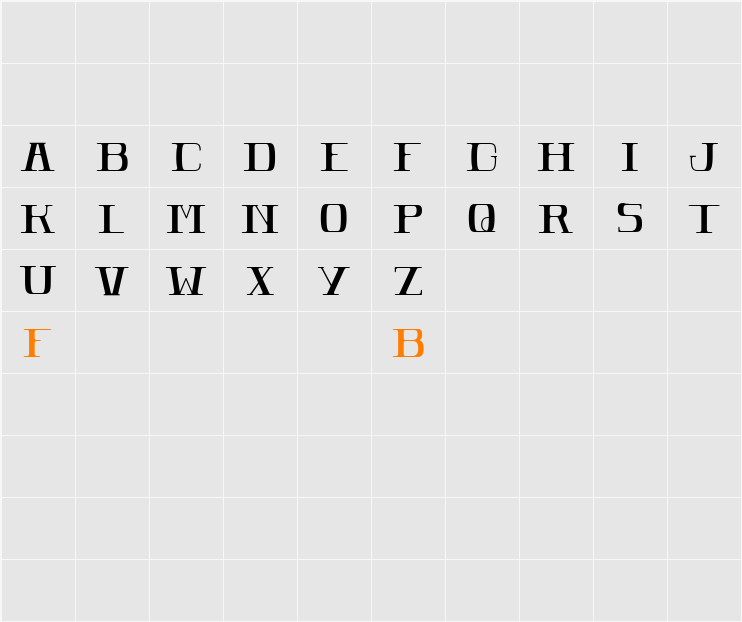 POMEROLE LIGHT Character Map