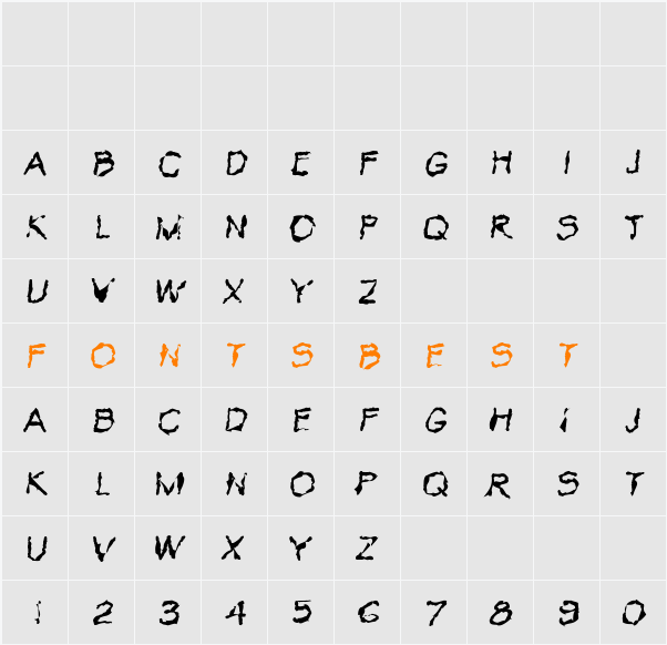 VTC Krinkle-Kut Character Map
