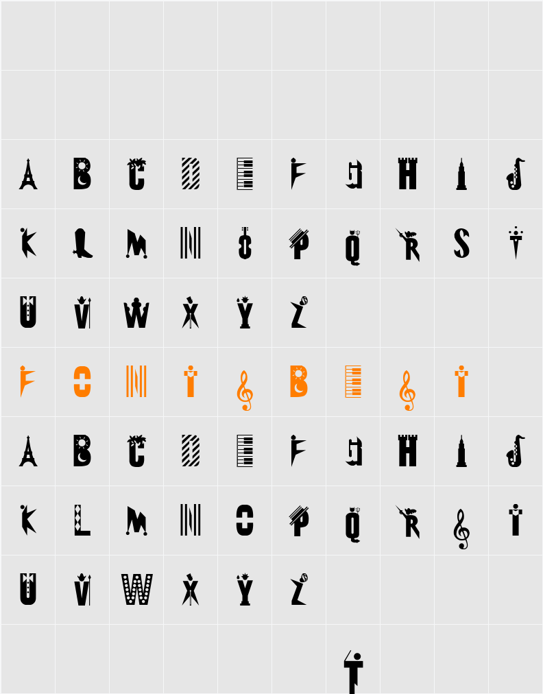 Eclectica Character Map
