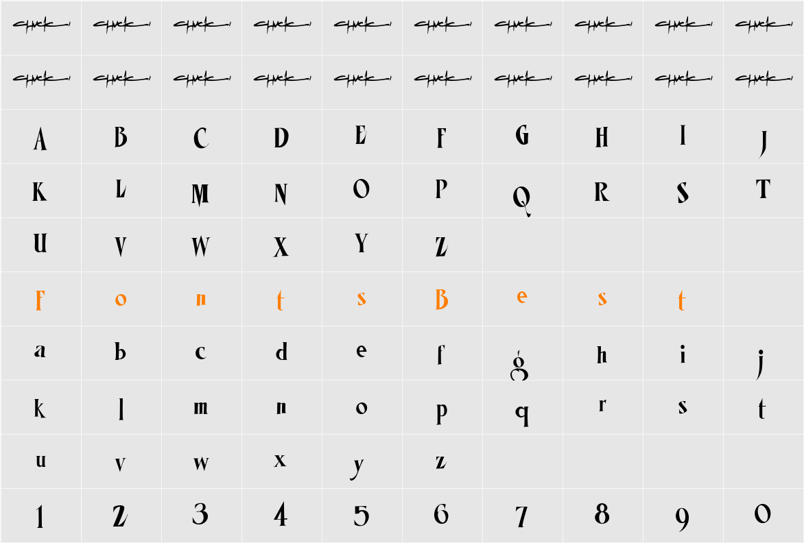 LHFMisterKookyCOND Character Map