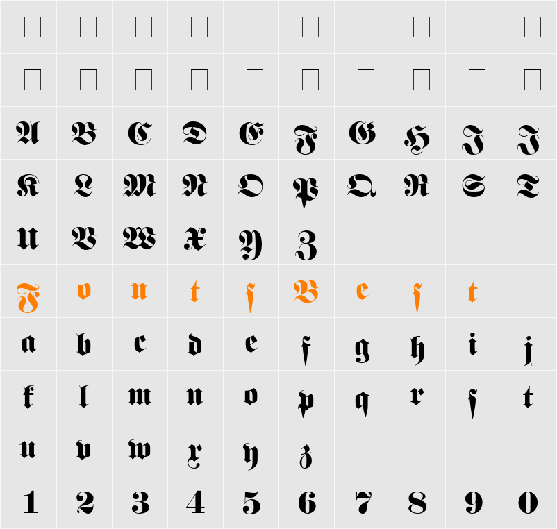 908-CAI978 Character Map