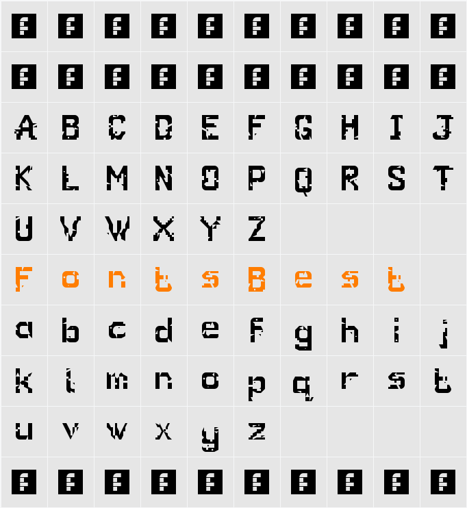 Glitch Character Map