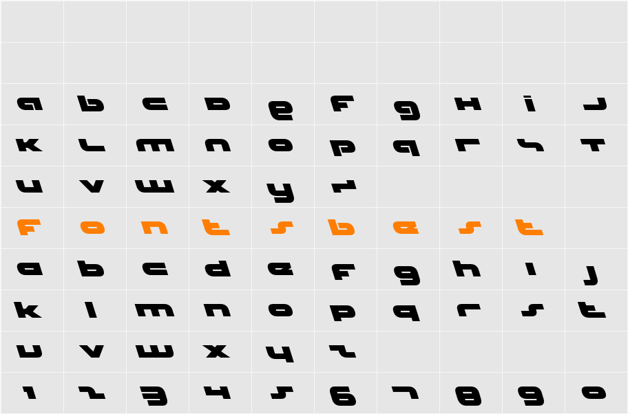 uni-sol Leftalic Character Map