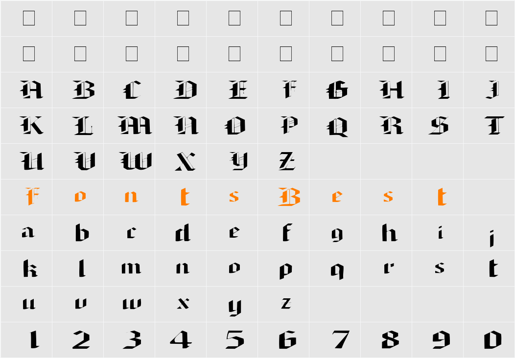 Marche Character Map