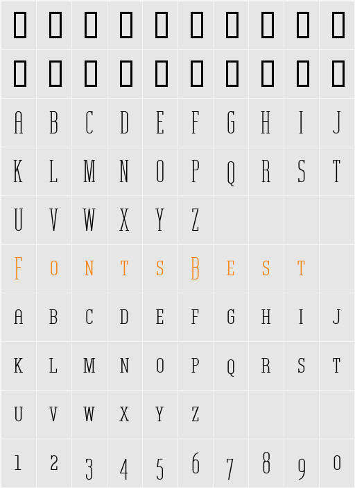 Unknown Caller BTN SC Character Map